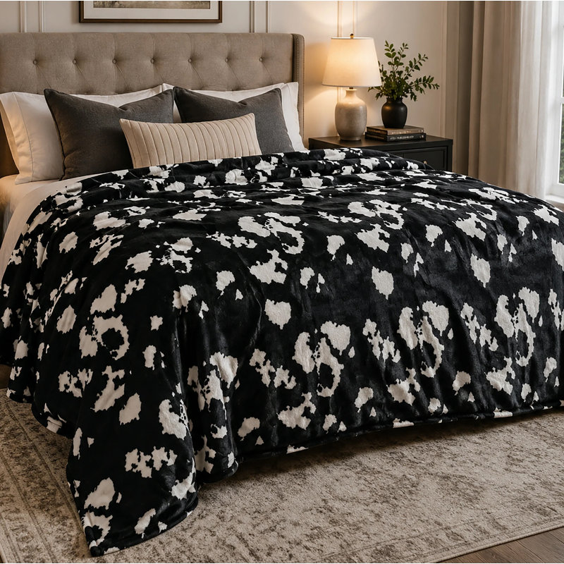 Très grand jeté en microfibre de couleur unie pour très grand lit