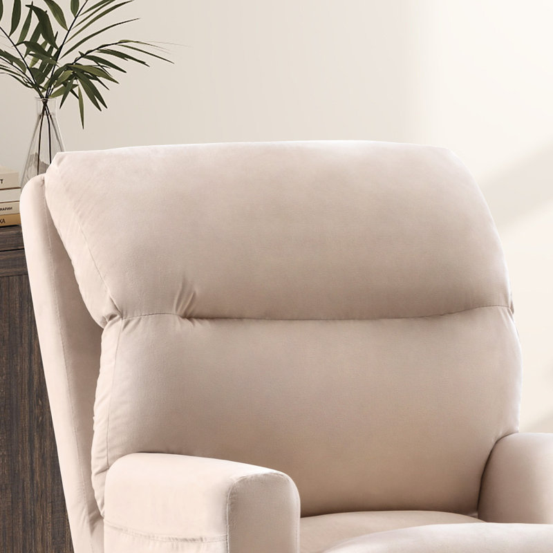 Fauteuil d'appoint inclinable avec repose-pieds 44,1 po, Beige