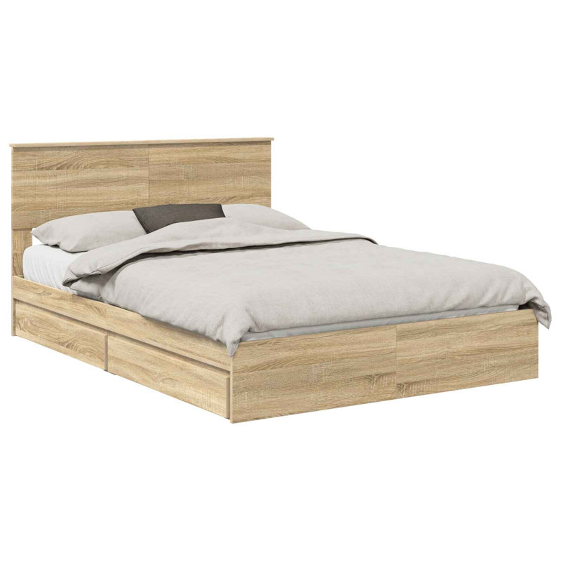 Bed, European Double (140 x 200 cm), Sonoma Oak