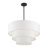 5 Light Bronze Medium Pendant Chandelier With Hand Crafted Off-White Fabric Hardback Shades-159222201-159222198