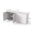 Rangement moderne à 4 portes en bois de pin blanc, largeur 59 po, conception sculpturale 3D, pour buffet de salle à manger, porte, bois, eau, autoportant