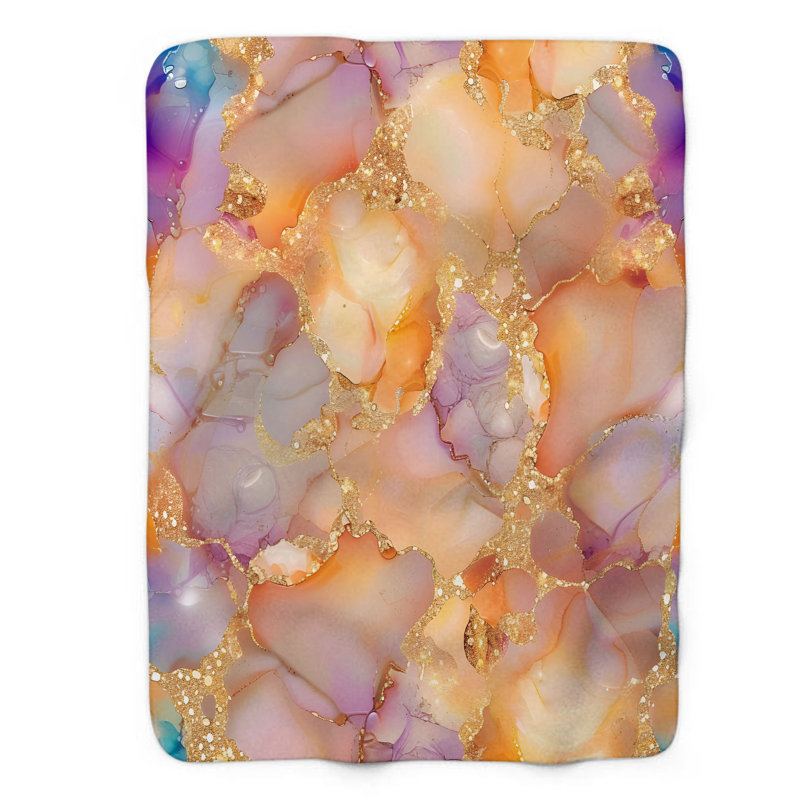 Couverture en sherpa de qualité supérieure Tan Mirage Radiance - 1 pièce, Grand lit