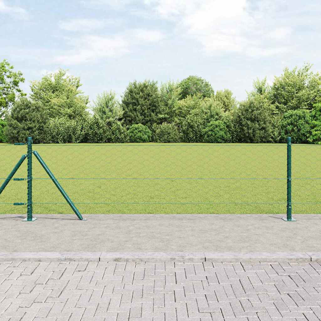 Vidaxl Fence With Posts PVC-Coated Steel