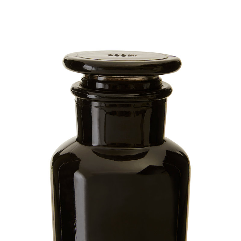 Small Reagent Bottle, 18cm H x 8cm W x 8cm D, Black