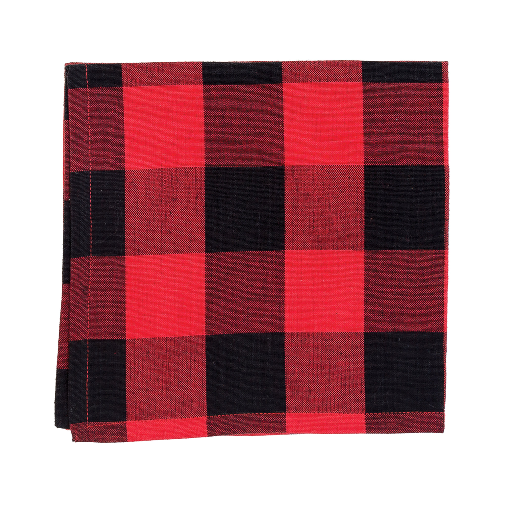 Loa 6 Piece Cotton Napkin Set, Red/Black