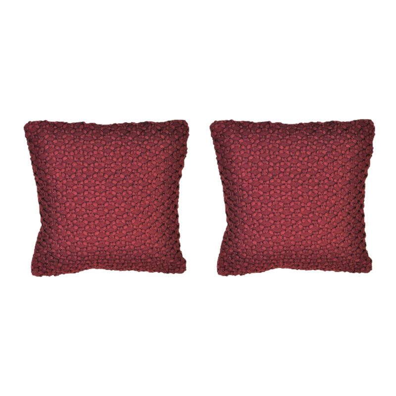 Housse de coussin diamant tressé carré, Cabernet