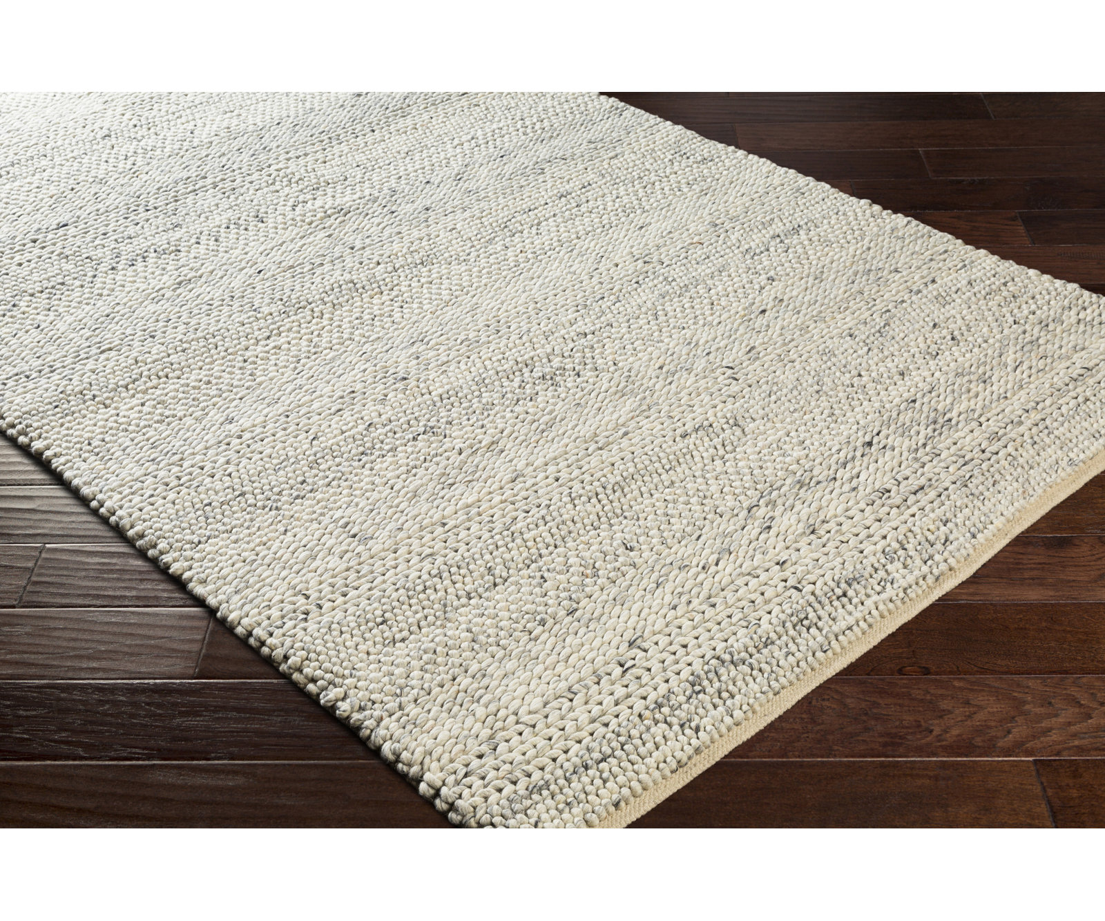 Zekia Beige Gray Flatweave Wool Rug, Rectangle 2' x 3'