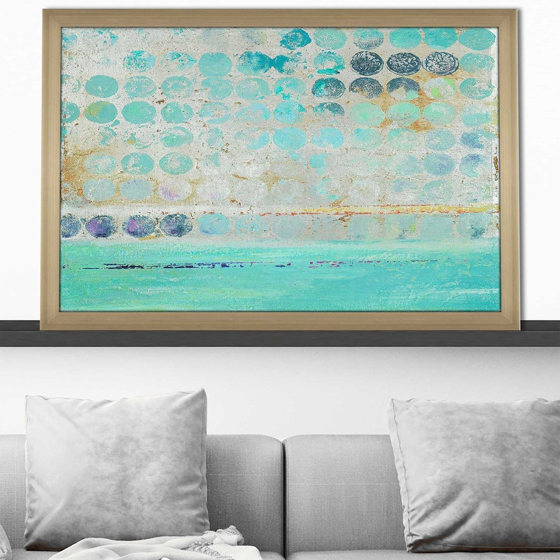 Dots On Silver par - Peinture, Encadrement champagne, H 21,5 po x l 27,5 po x P 0,75 po