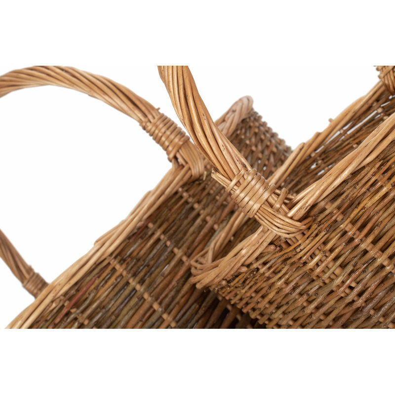 Country Oval Wicker 2 Piece Shopper Basket Set
