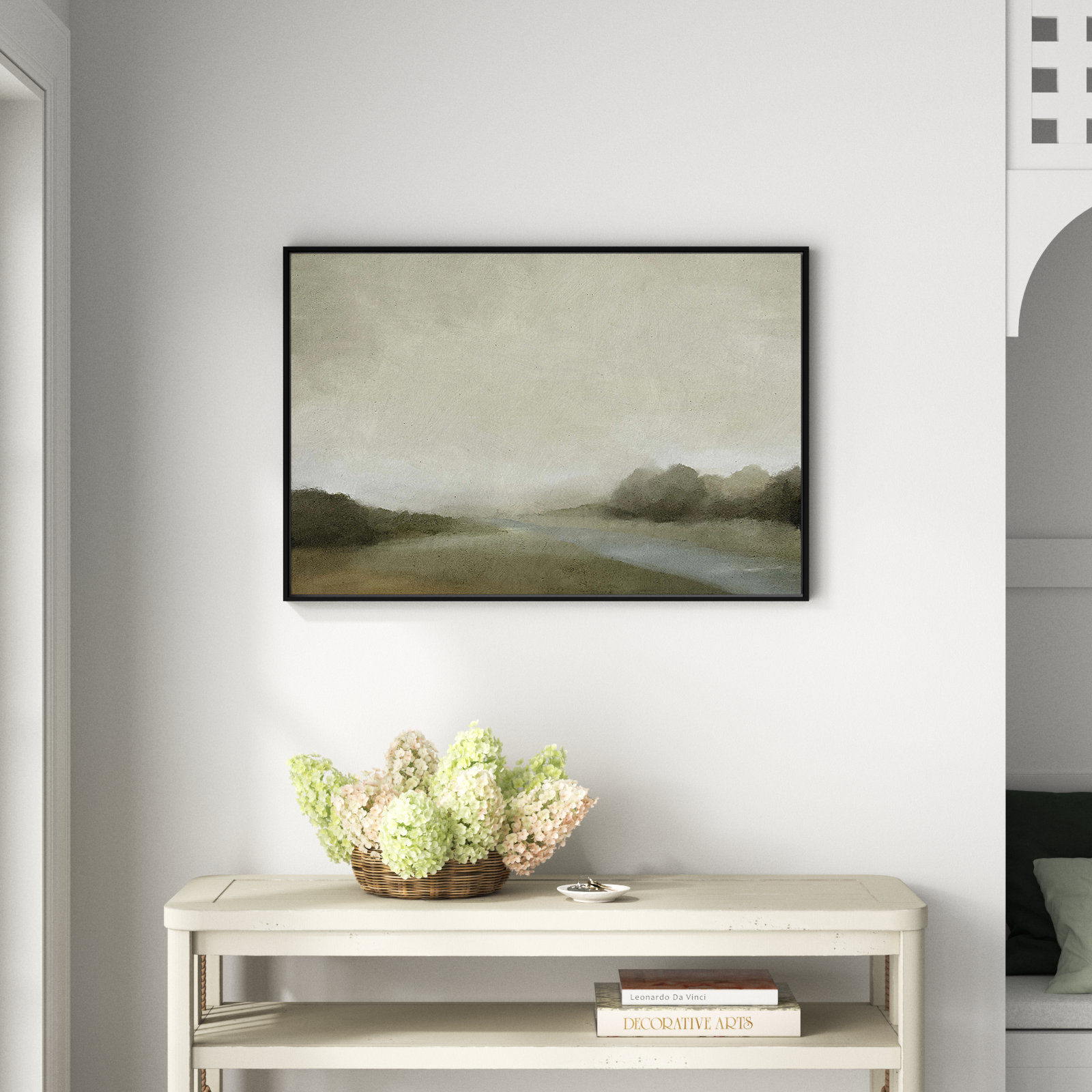 Vanora "Lovers Creek" Painting, 25.5" H x 37.5" W, Black