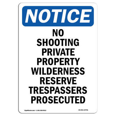No Shooting Private Property Wilderness Sign