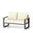 52" All-Weather Aluminum Patio Loveseat Sofa With Thick Beige Cushions