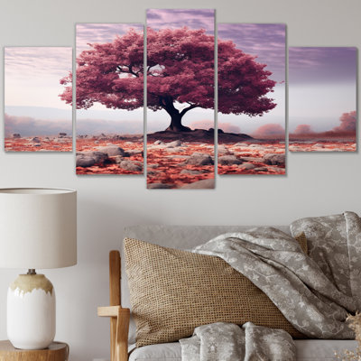 Purple Tree Purple Autumn Whispers II - Floral Canvas Print - 5 Panels