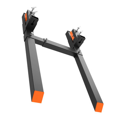 60" Clamp-On Pallet Forks with Adjustable Stabilizer Bar, 4,000 lb Capacity Heavy Duty Tractor Bucket Fork Attachment for Skid Steers, Black