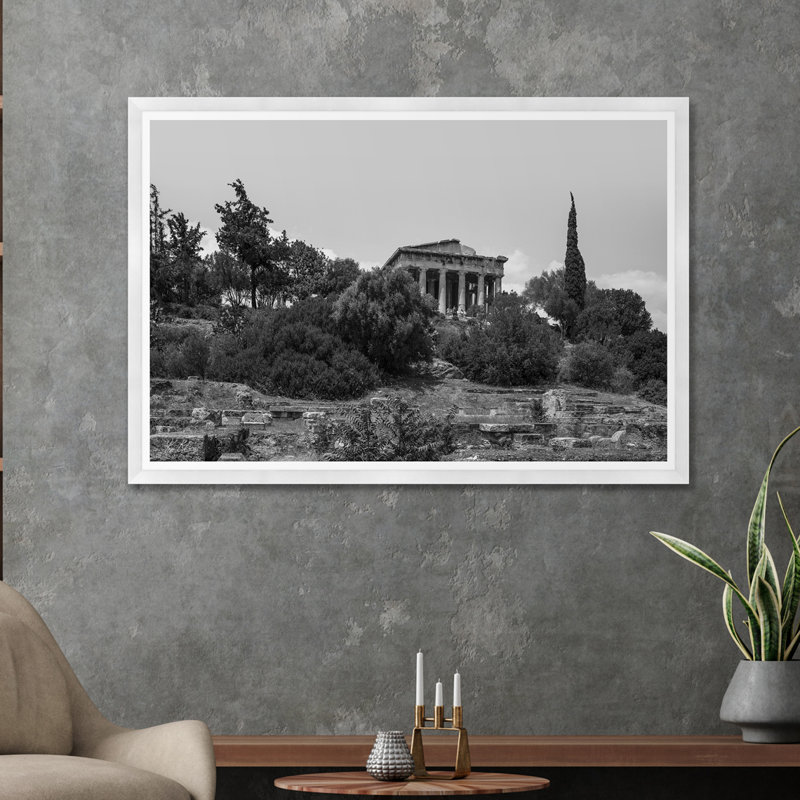 Héphaïstos II en noir et blanc, Cadre blanc, H 35,5 po x l 54,75 po x P 1,5 po