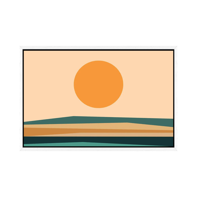 Print on Canvas, White Framed, 101.6 cm H x 66.04 cm W, Orange/Tan/Cream