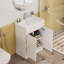 Meuble-lavabo de 24 po avec lavabo, conception sans poignée, lavabo en céramique à bords épais, charnières à fermeture en douceur, assemblage facile, finition blanc brillant