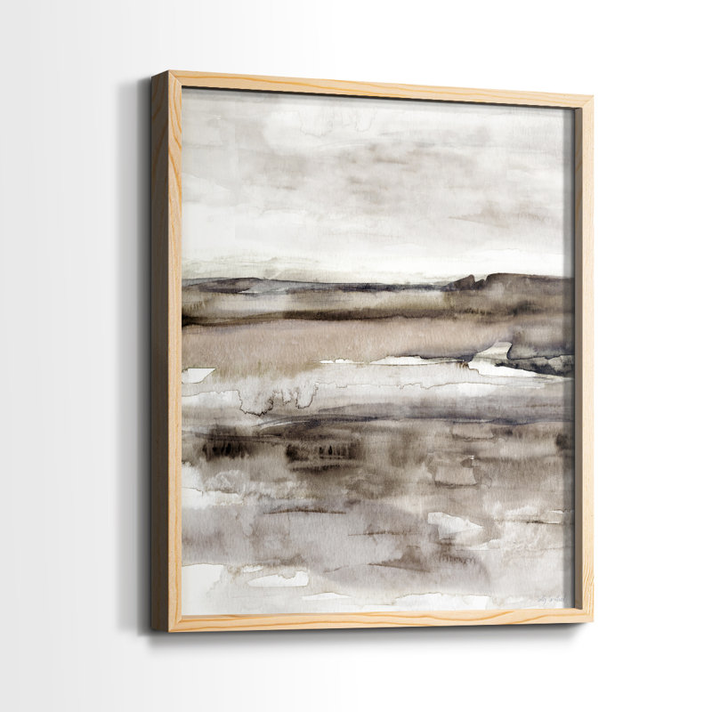 Evening Sunset Bay Framed Print - Solid Wood, Natural, 15" H x 12" W