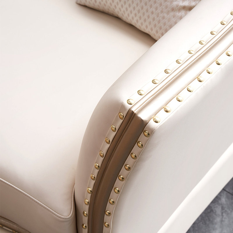 American Light Luxury Sofa French Leather Sofa Leather Armchair