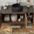 36 " Modern Floating Bathroom Vanity With Round Sink, Wall-Mounted Storage Cabinet With 1 Cabinet And 2 Open Compartments, Black Faux Marble Table Top