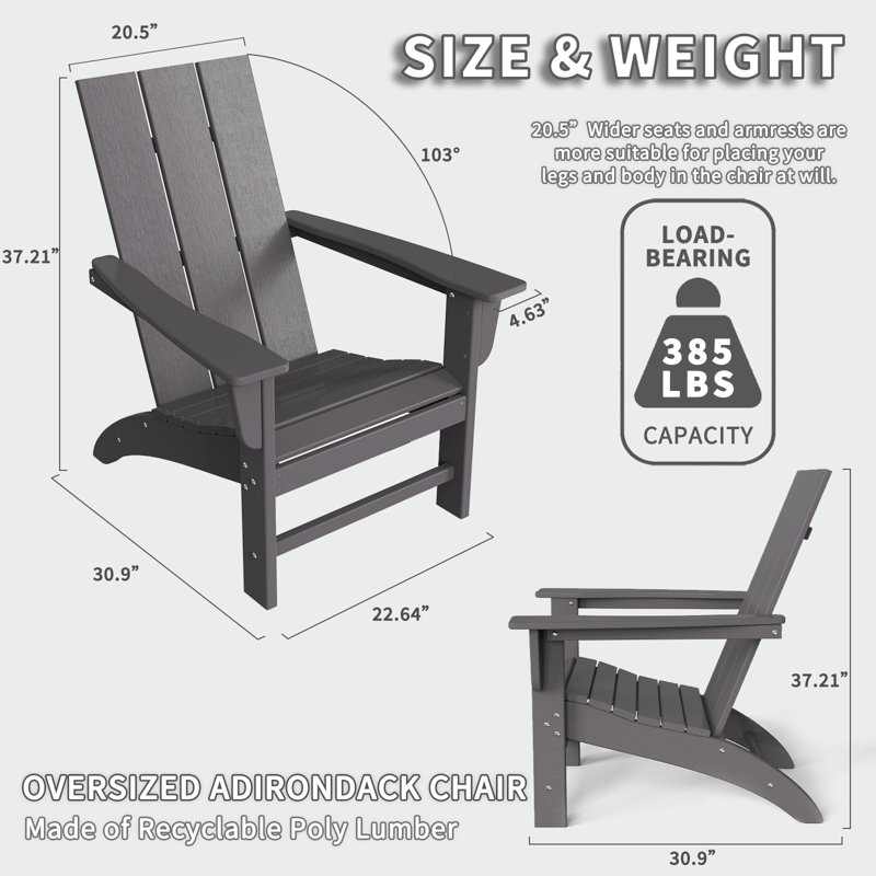 Chaise Adirondack Jergo, Gris ardoise