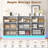63" Modern 9-Drawer Dresser With Led Base Light & Built-In Power Outlet, High Gloss Storage Cabinet For Bedroom Or Living Room (Black/White)-1816122453