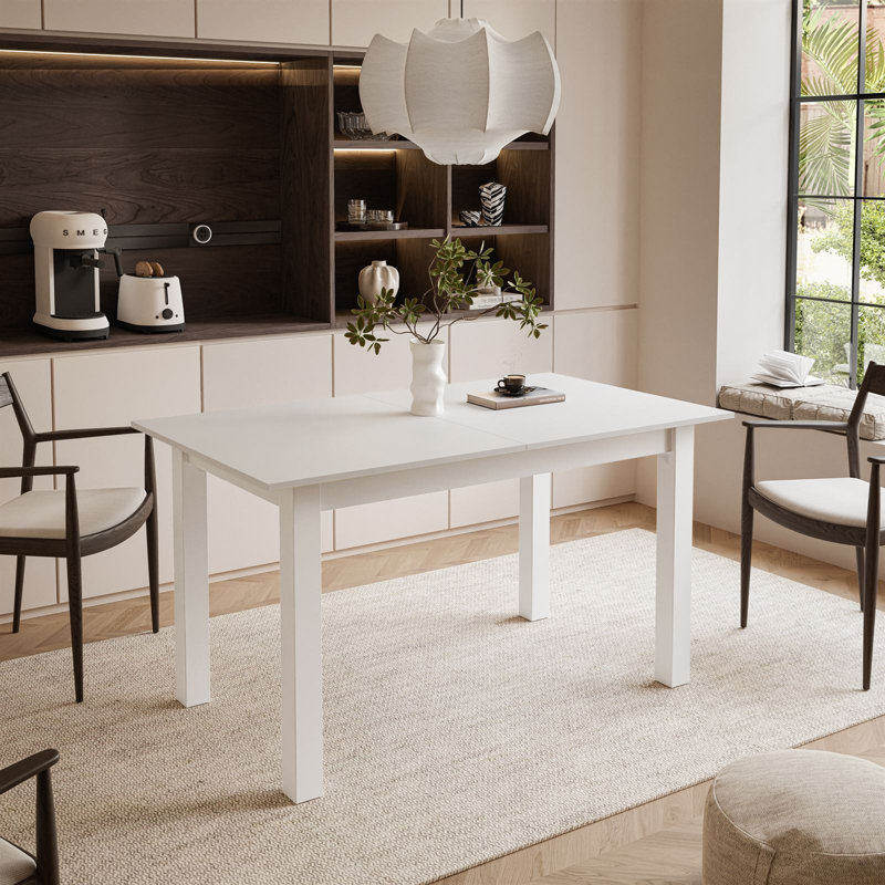 Extendable table ARTON 140 cm, White, White