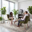 Ensemble de 2 chaises de salle à manger rembourrées Modern avec chaises d'appoint en velours de tissu avec pieds en bois massif-737568249