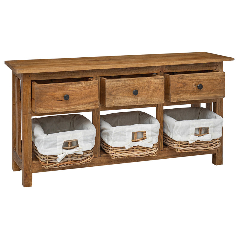 Sideboard Solid Mahogany Wood 100x30x50 cm