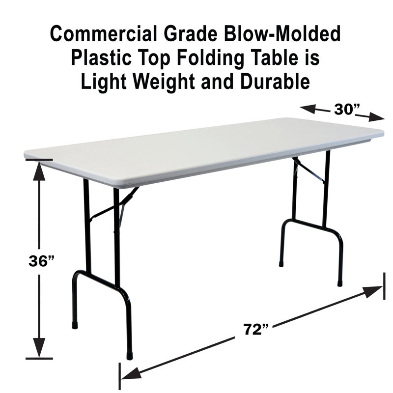 Table pliante rectangulaire en plastique 72 po