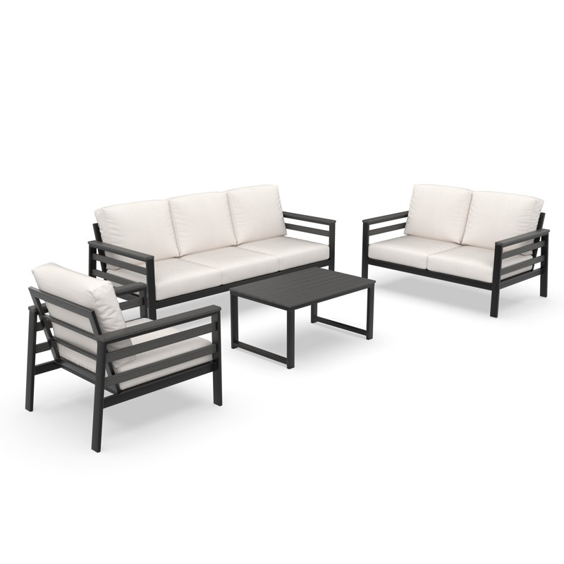 Townsend 6 - Person Patio Conversation Set with Cushions, Sunbrella Canvas Natural