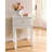 Reva Small White Victorian Nightstand End Table with Storage