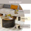  Table basse rotative moderne avec plateau en verre trempé et rangement, table d'appoint ronde rotative avec conception à deux couches pour le salon, la chambre à coucher-1287086810