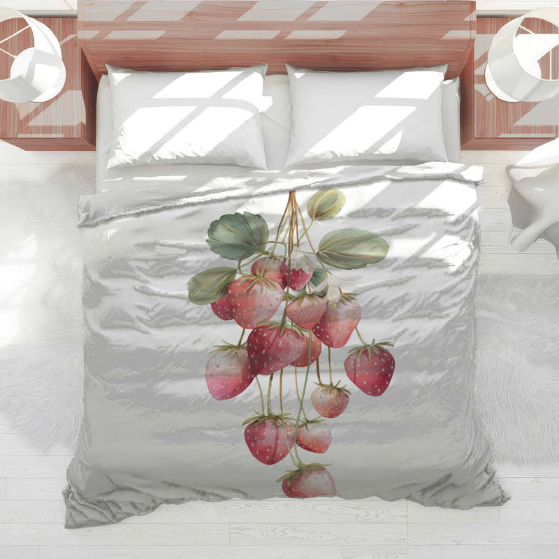 Édredon aquarelle grappe de fraises, Très grand lit