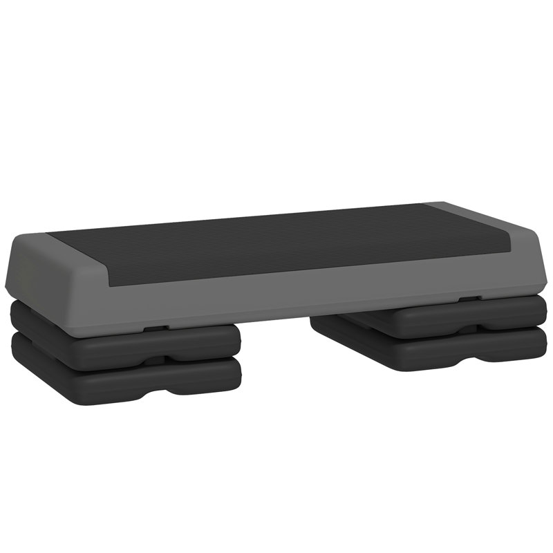 Stepper ajustable, à 3 niveaux avec contremarches 4 po, 6 po, 8 po, gris