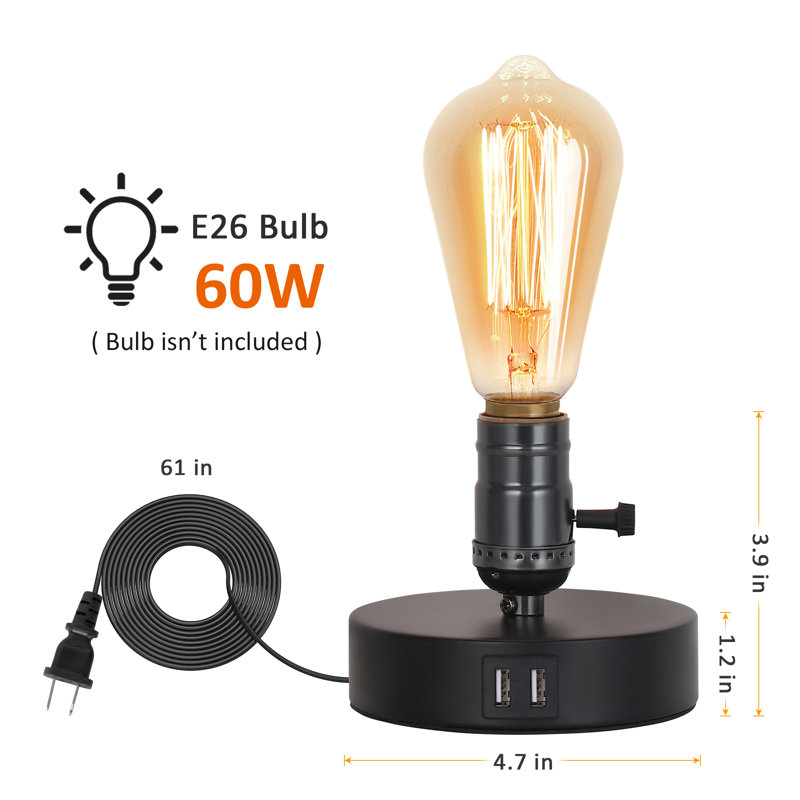 Ensemble de 3,9 po de lampes de bureau noires