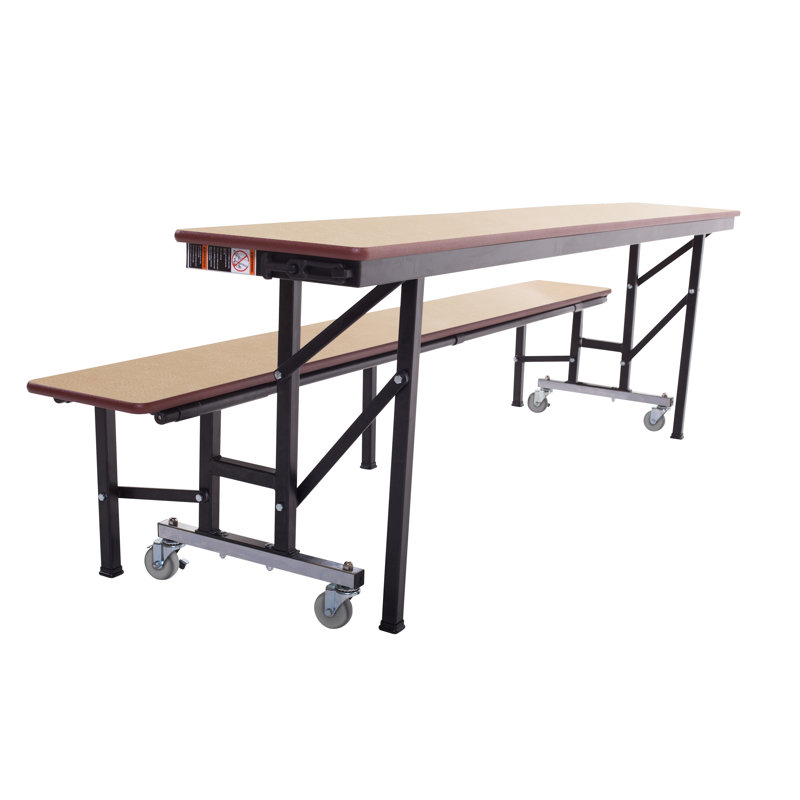 AmTab Manufacturing Corporation Rectangle Bench Cafeteria Table, 29" H x 96" W