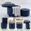 2 Piece Genuine Leather Tufted Round Storage Footstool Ottoman Set -1562120152