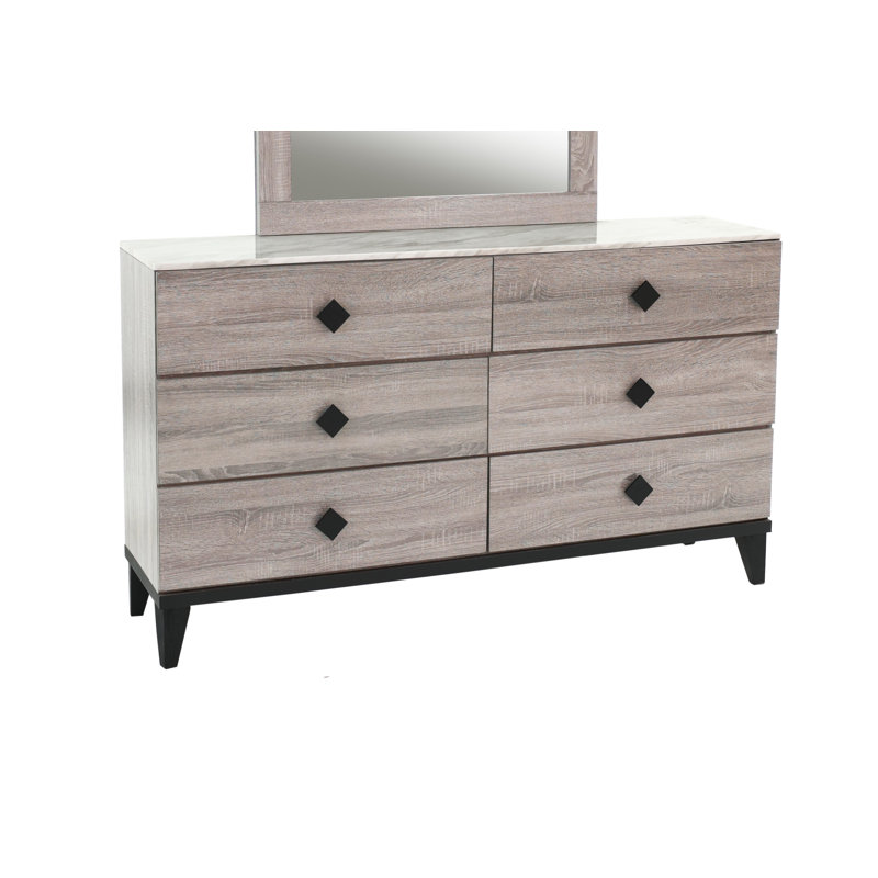 Gurdas 62'' W 6 - Drawer Dresser, Cream