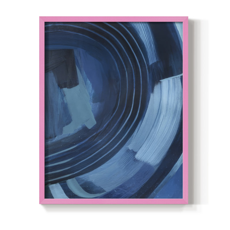 «Blue Sighs I», reproduction encadrée - bois massif, H 11 po x l 9 po, Rose