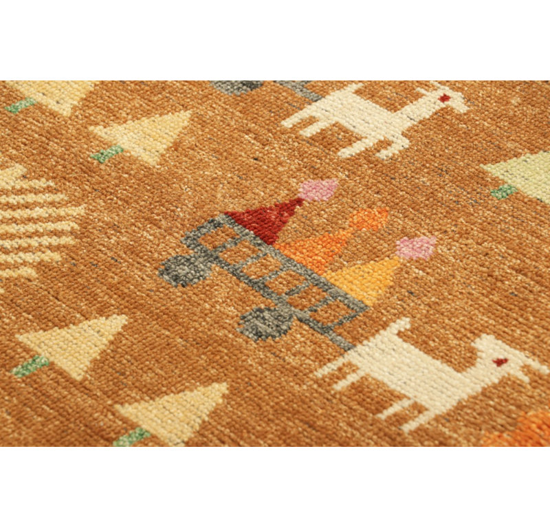 Handmade Wool Geometric Area Rug, Rectangle 6' x 8'