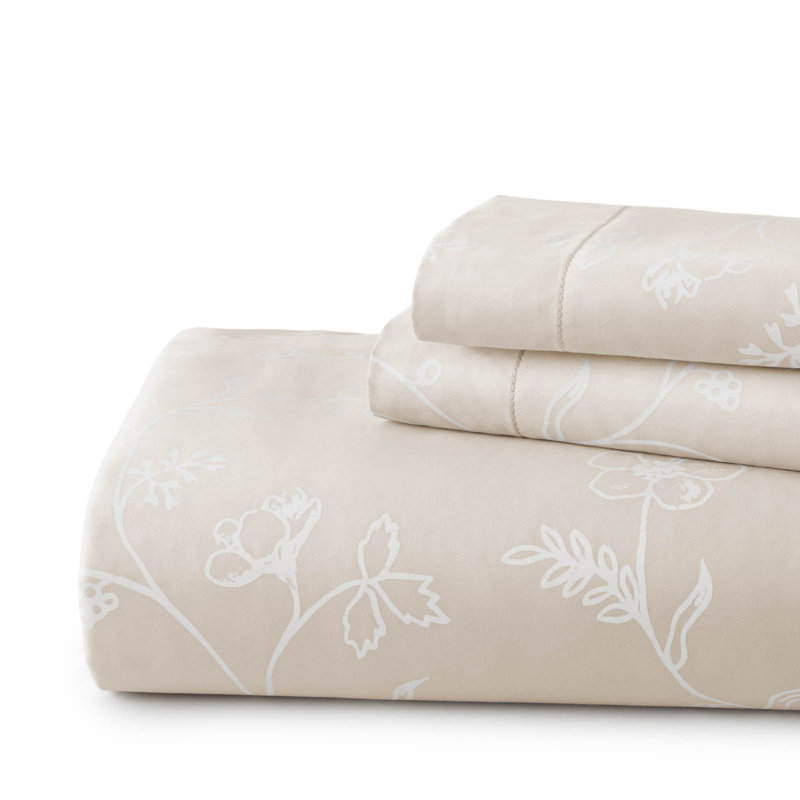 Southshore Fine Linens Sweetbrier Duvet Cover Set with 1 Pillow Sham, Lavender, 100% Long-Staple Cotton 300 Thread Count Sateen Floral Bedding, Twin / Twin XL