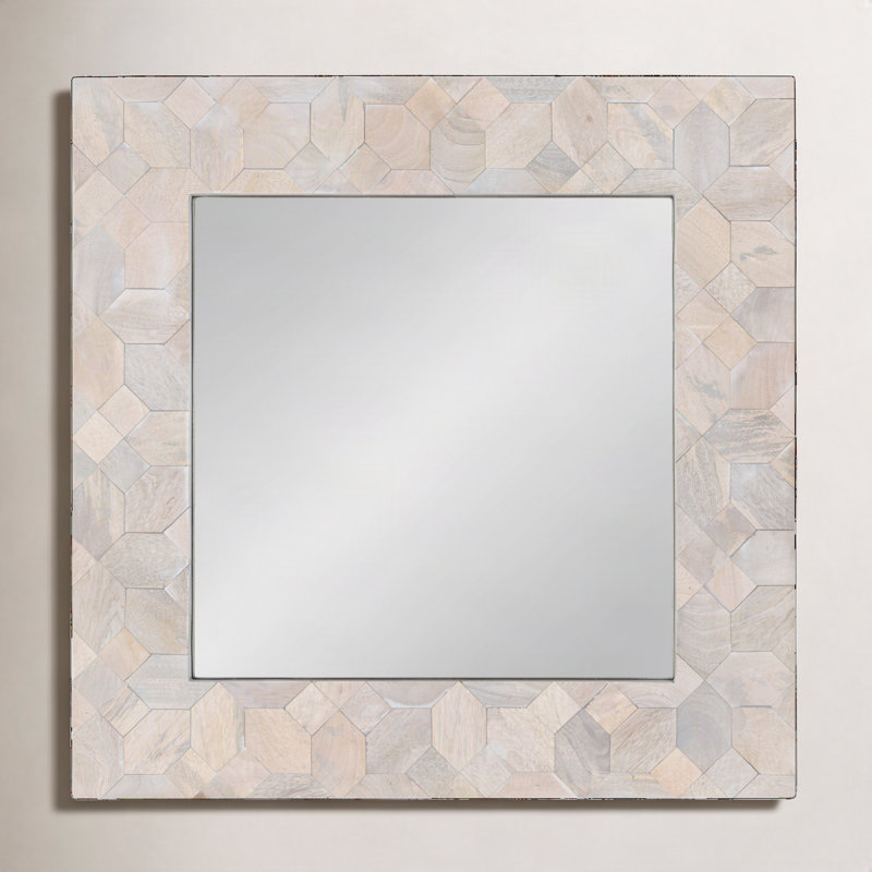 Dustin Solid Wood Flat Mirror, White