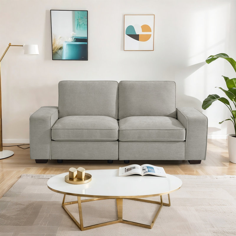 2/3/4 Seat Modular Sofa Modern Couch with Storage, Chenille Fabric Couches For Living Room, Office, Apart, Deep Seat, Usb Charge Port, with Removable Cover