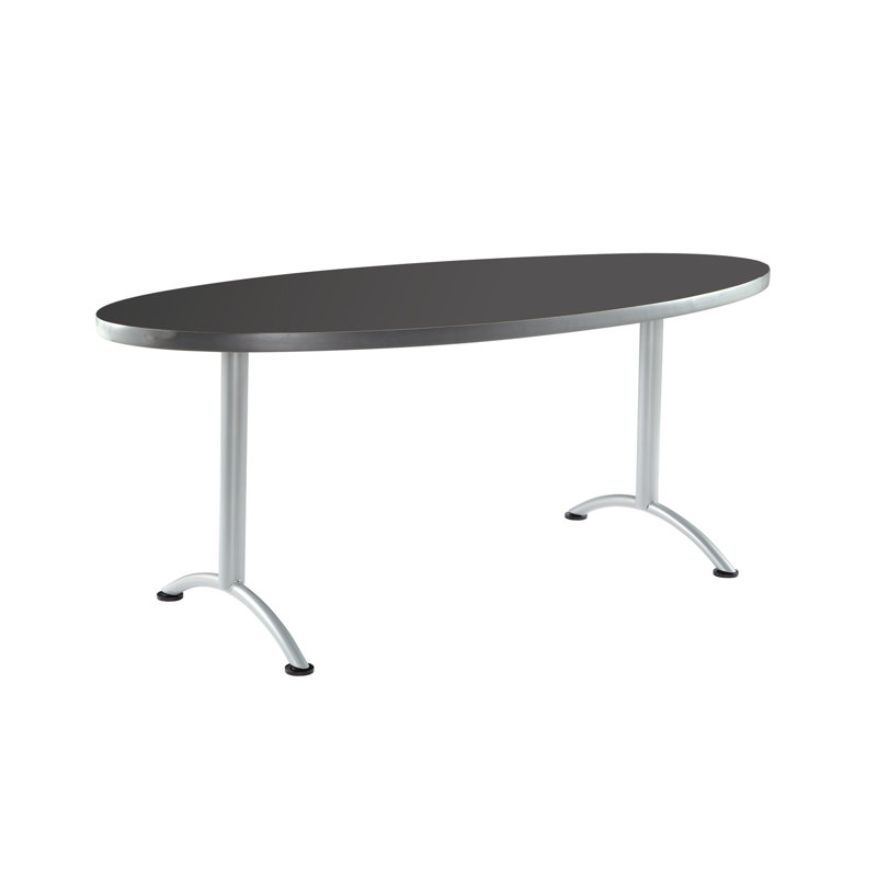 Table de conférence Racetrack, Graphite avec pieds argenté