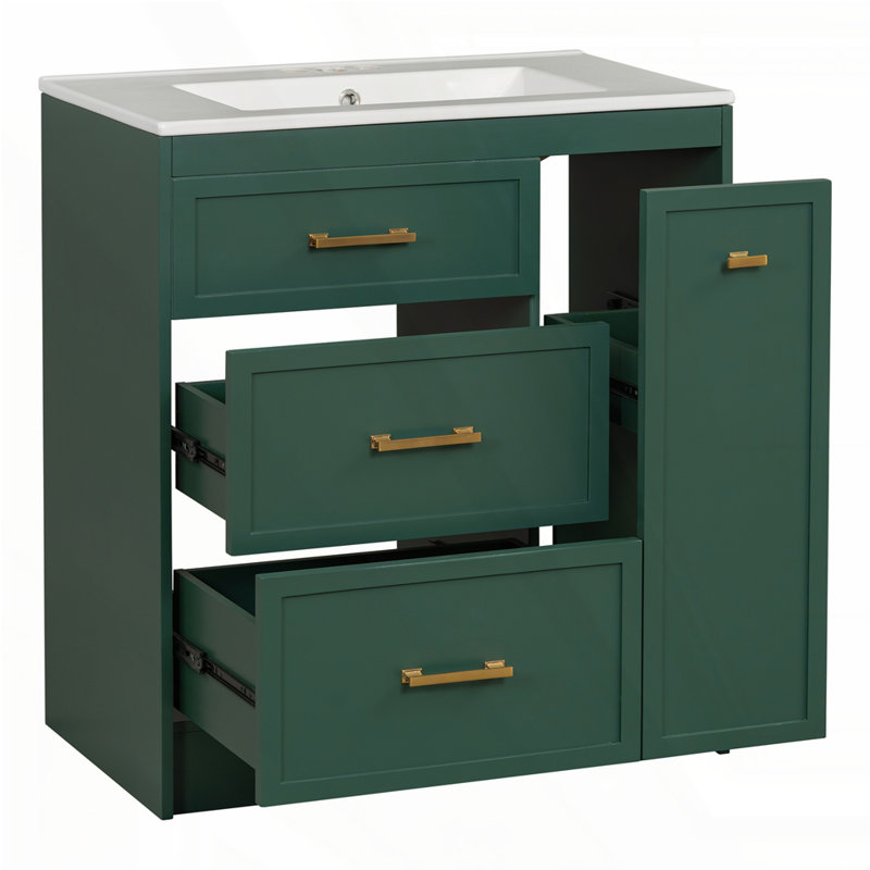30" Bathroom Vanity Set, Frosty Green