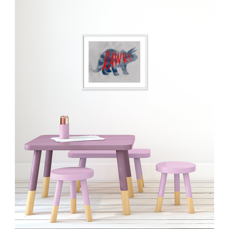 Dino Rawr Art, H 20,5 po x l 24,5 po x P 1,18 po, Encadré de boîte blanc