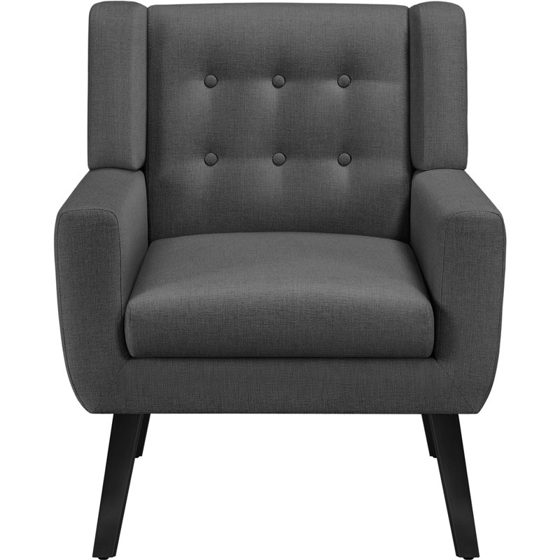  73cm Wide Tufted Polyester Armchair, Dark Grey