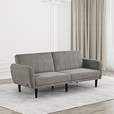 Converts To Bed Futon Sofa With USB