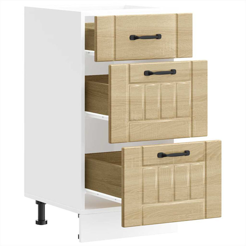 Pieds réglables en bois d'ingénierie vidaXL, Chêne artisanal, H 32,1 po x l 15,7 po x P 18,1 po